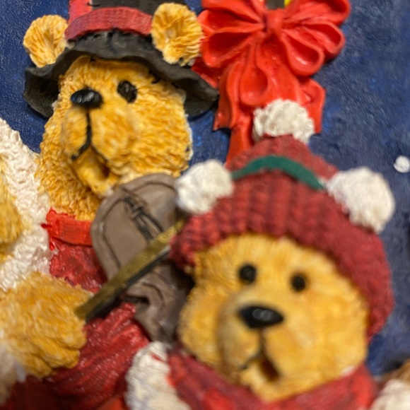 Heart patch place  Christmas bears 3-D plate & stand - Picture 5 of 14